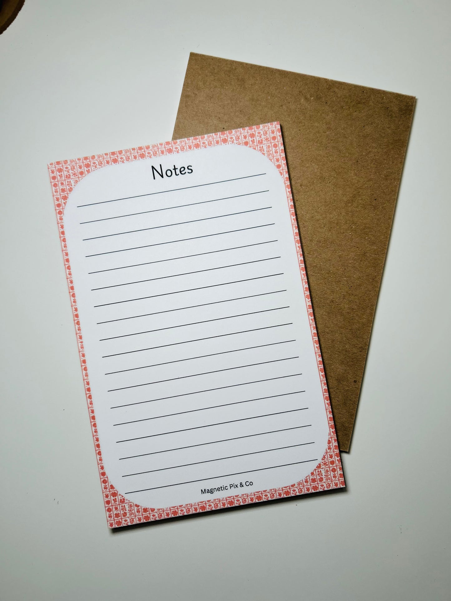 Peach tile notepad