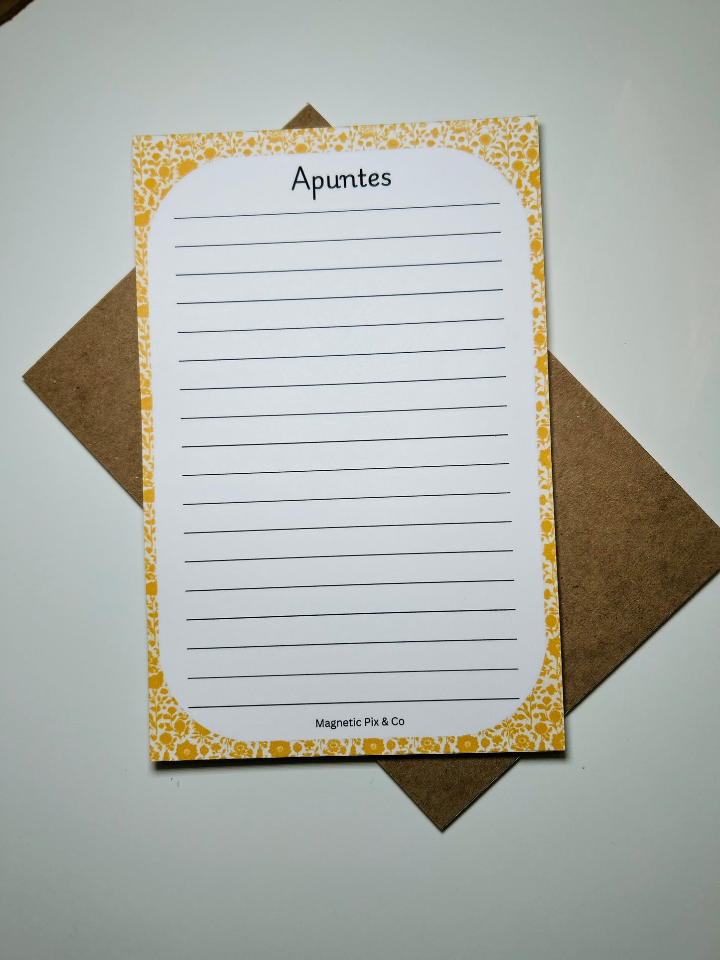 Yellow floral notepad