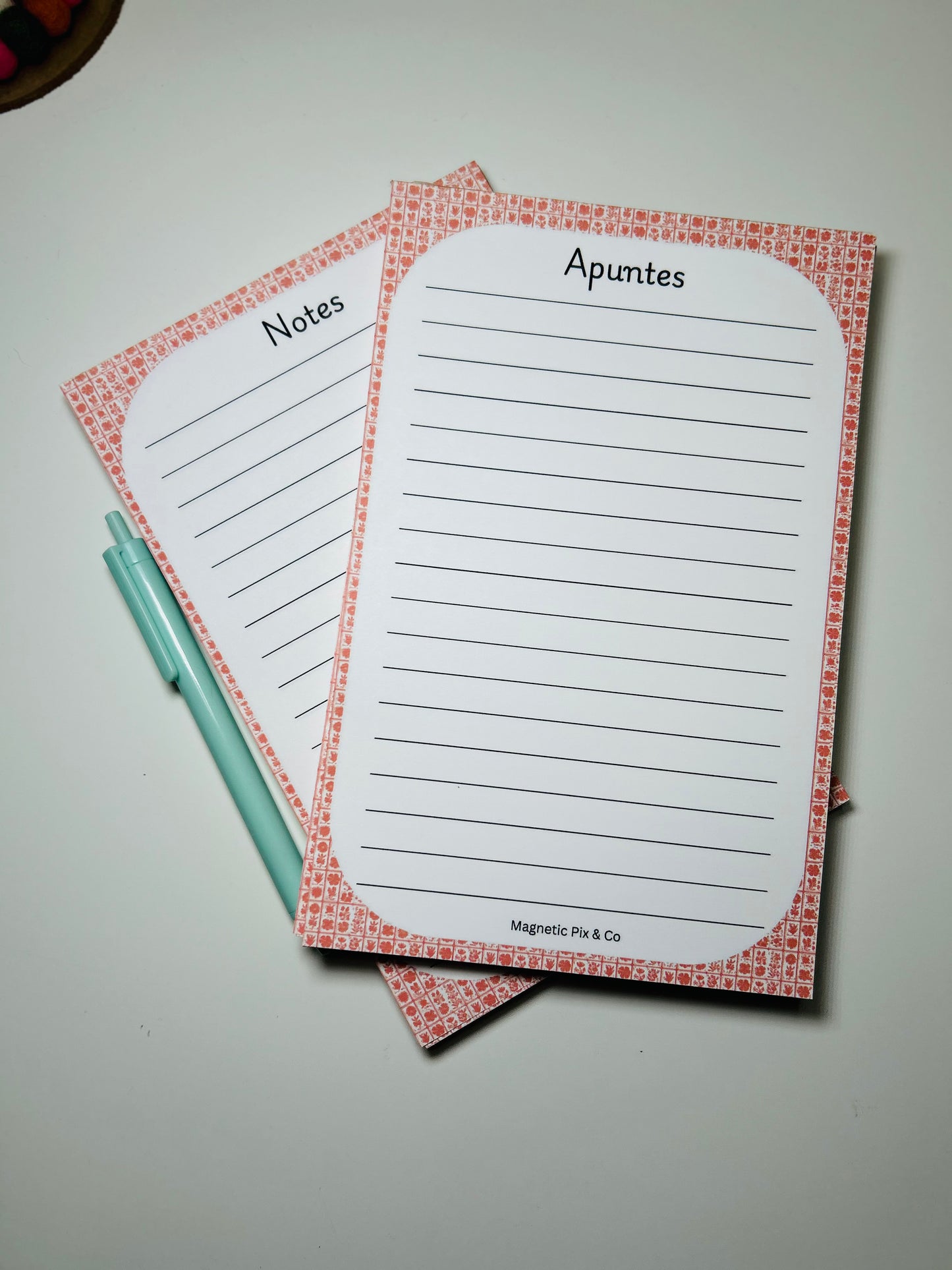 Peach tile notepad