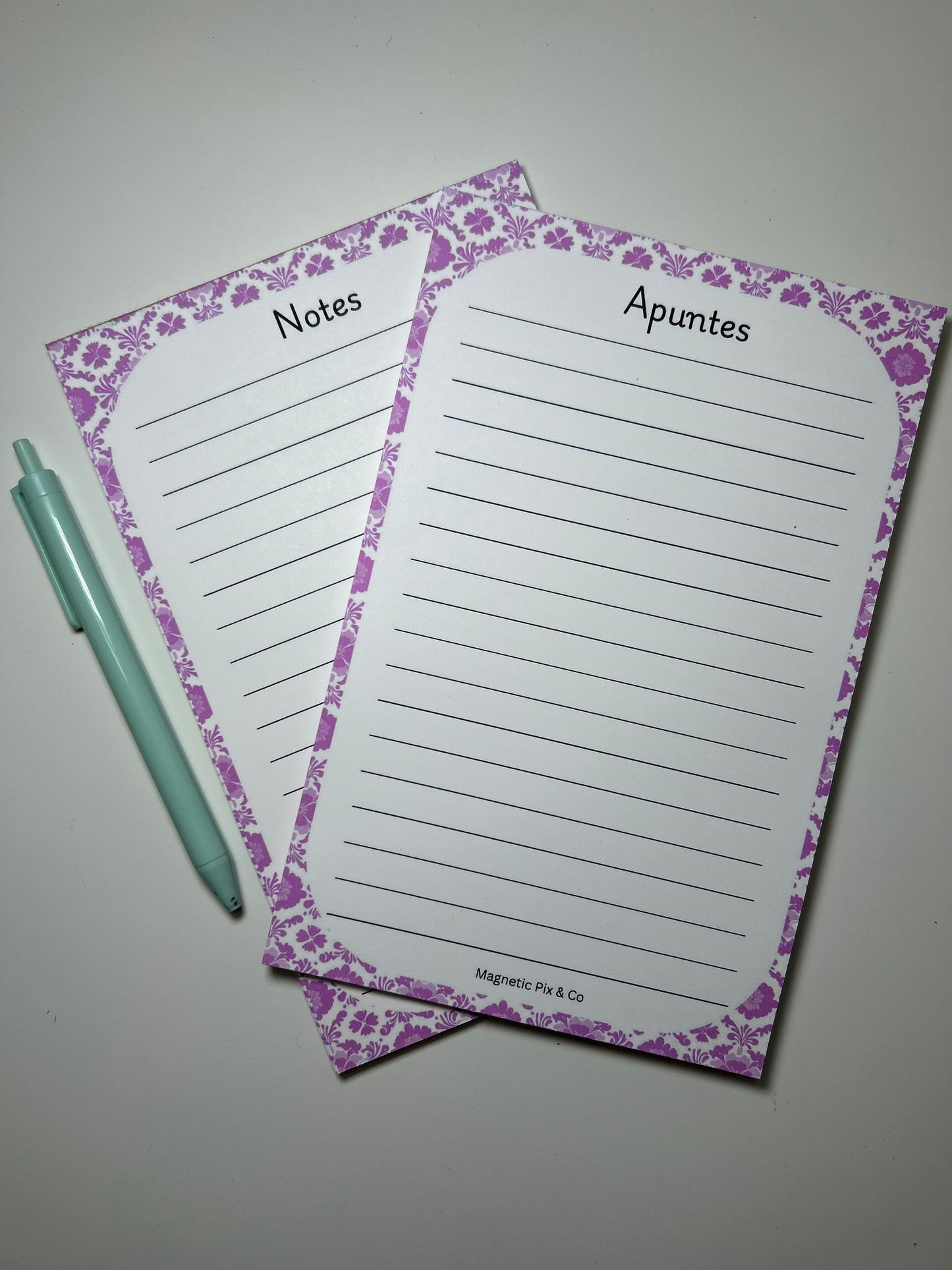 Purple floral notepad