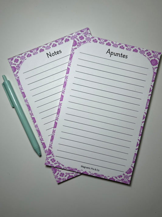Purple floral notepad