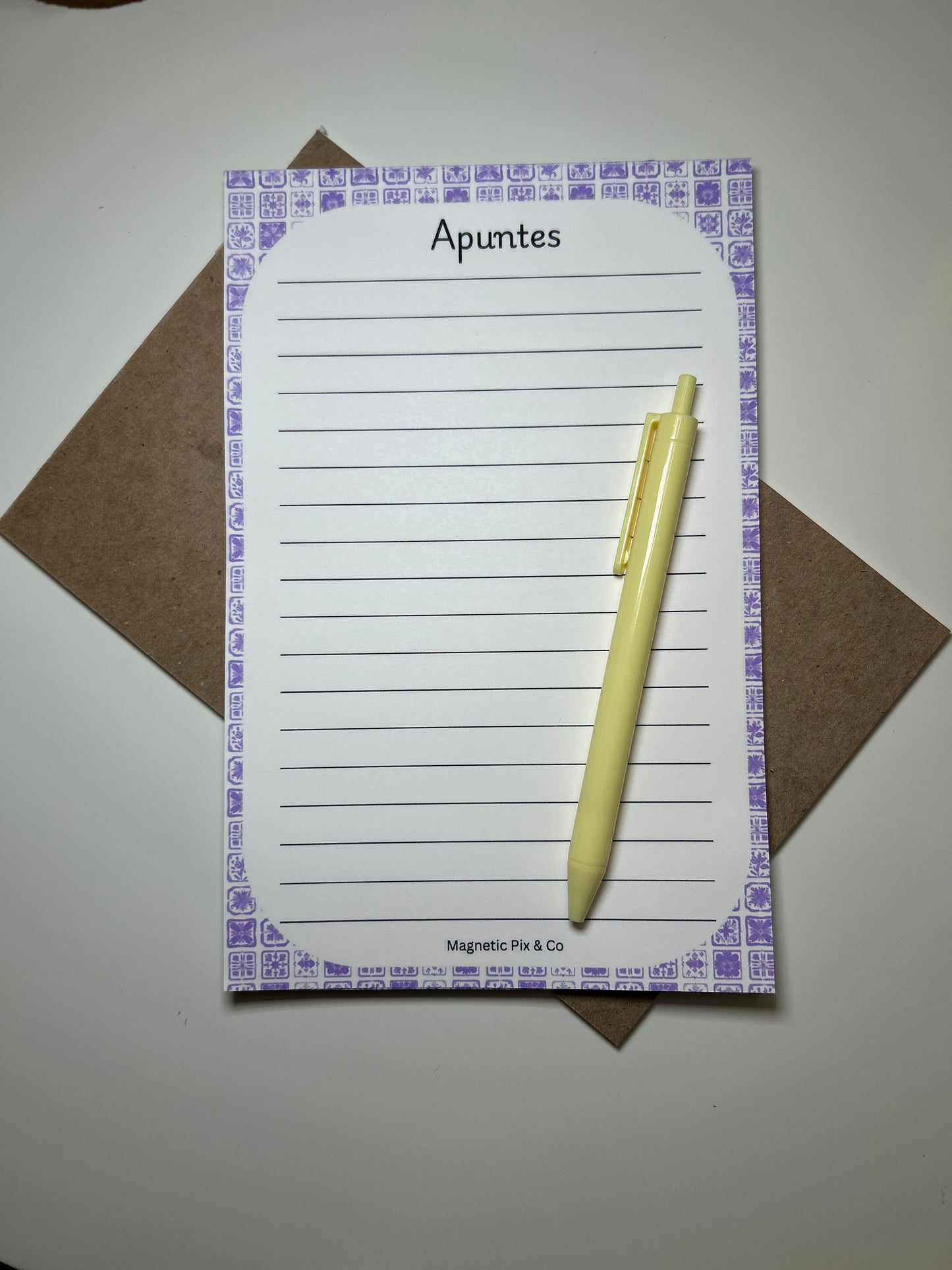 Purple tile notepad