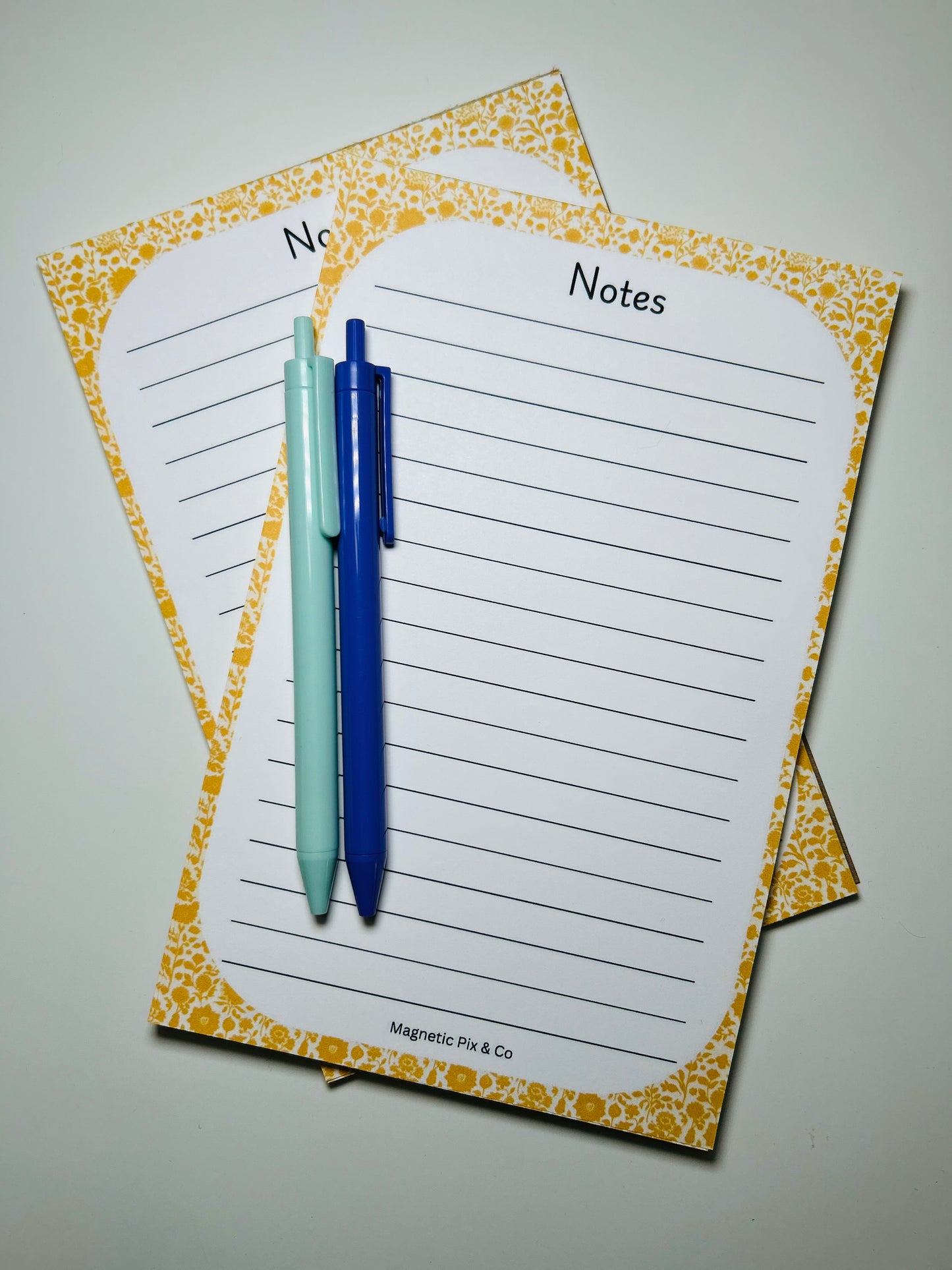 Yellow floral notepad