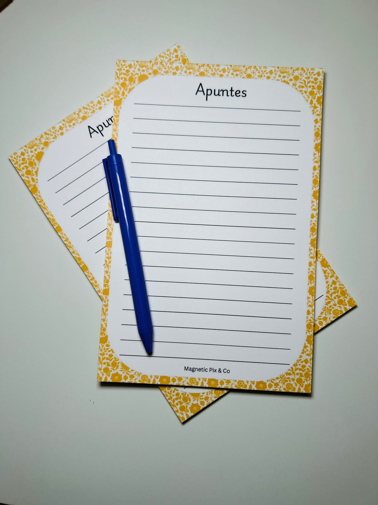Yellow floral notepad